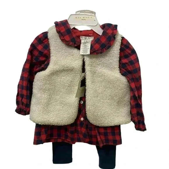 New Max Studio Baby Three Piece Outfit 12 Months - Picture 1 of 5